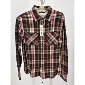 Alex Mill Chore Shirt Men M Brown Plaid Vintage Wash Flannel Classic Outdoor NWT